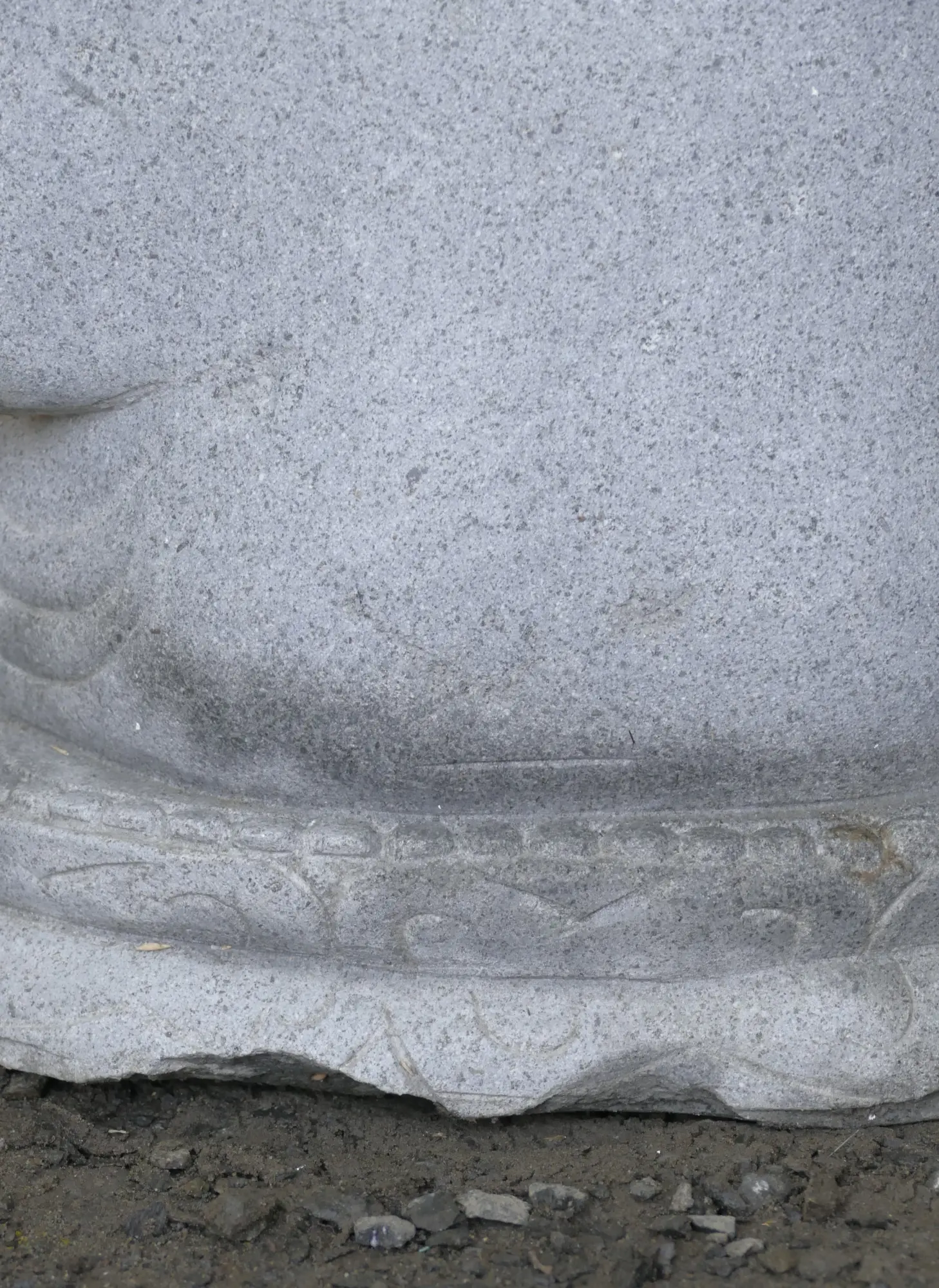  Product image 3 of the product “Seated Buddha made of Riverstone in Bhumisparsha - gesture of touching the earth. 62 cm height. ”